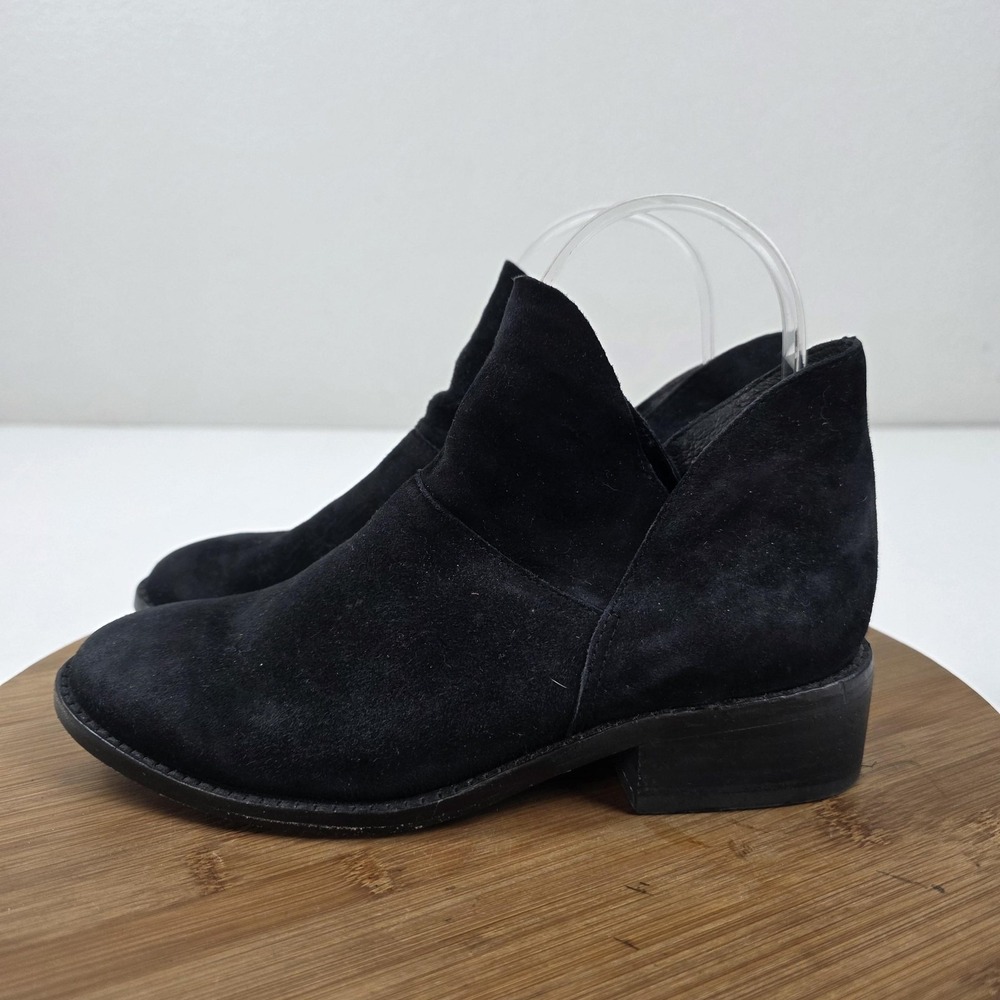 Eileen Fisher Boots Womens Size 5.5 Black Suede Ankle Block Heel Booties